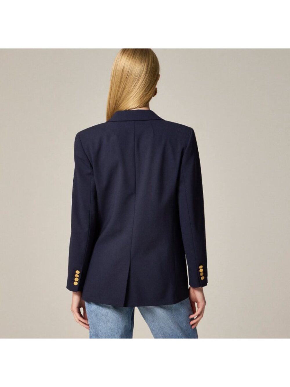 NWT J.Crew Tall Vivienne Blazer in Navy Italian Bi-stretch Wool Blend Jacket 16T - Picture 4 of 8